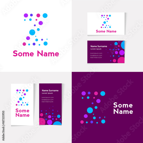 Creative Letter Z design vector template on The Business Card Template. Abstract Colorful Alphabet .Friendly funny.ABC Typeface.Type Characters Logotype symbols.Abstract Colorful Alphabet.