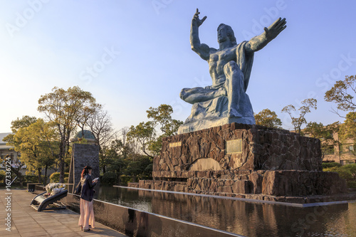 Statue in peace park in Nagasaki.