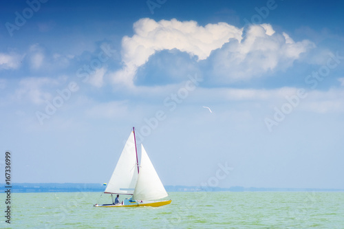 Lonely ukrainian sailboat