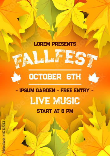 Autumn harvest festival fall season banner design