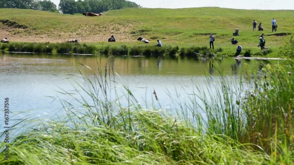 Tourists are enjoying a stay in the countryside,Deliblato sands,Serbia,20th of May,2017. Tourists are enjoying a stay in the countryside,Deliblato sands,Serbia,20th of May,2017.
