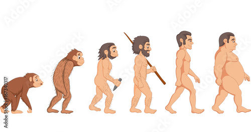 Cartoon evolution of man