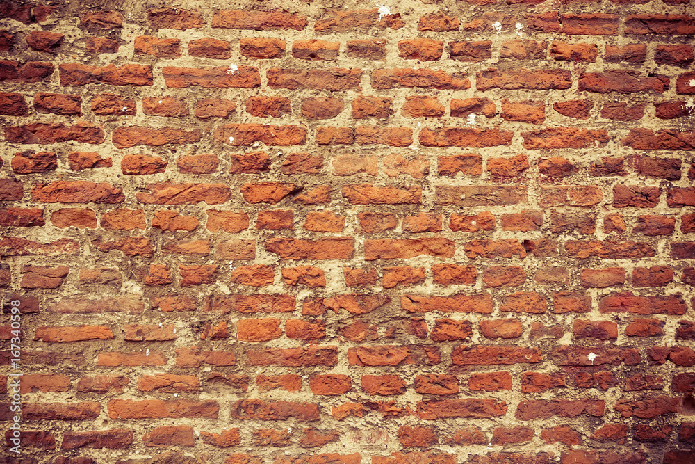 Naklejka premium Old red brick wall textures and backgrounds