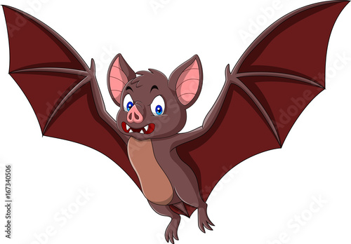 Cartoon bat isolated on white background