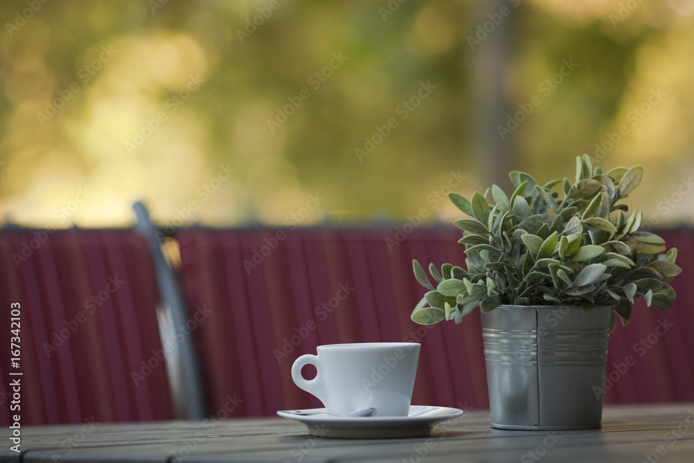 Coffee cup with flowers
