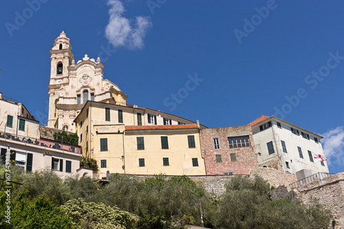 Cervo - small, ancient town built on top of a hill along the Italian Riviera, Liguria, Italy 