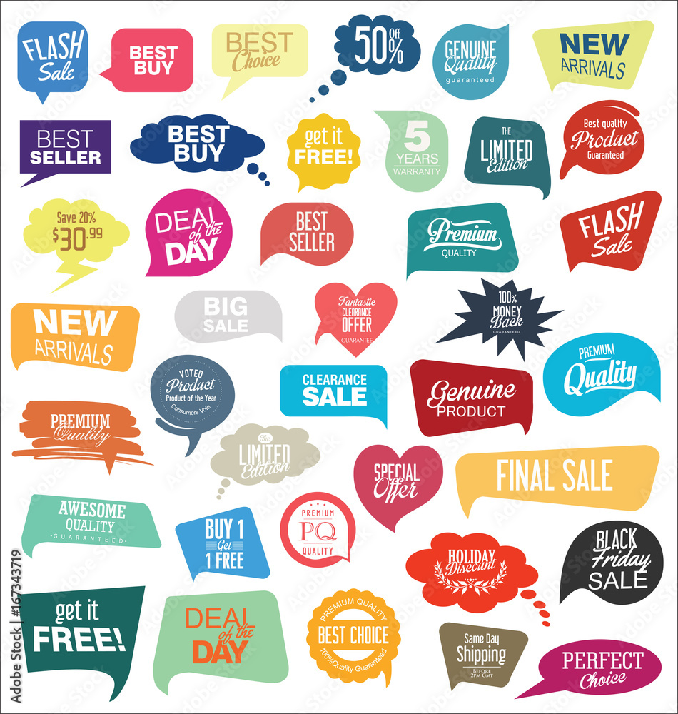 Abstract modern vector sticker collection