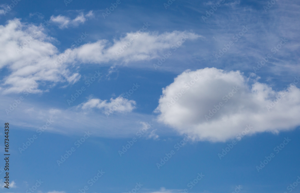 Cloudy blue sky, background