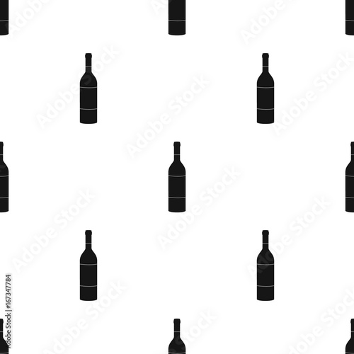 Bottle of red wine icon in black style isolated on white background. Wine production symbol stock vector illustration.