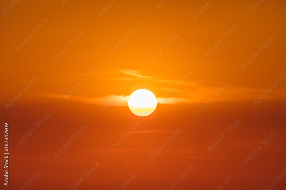 sunset, sun disk