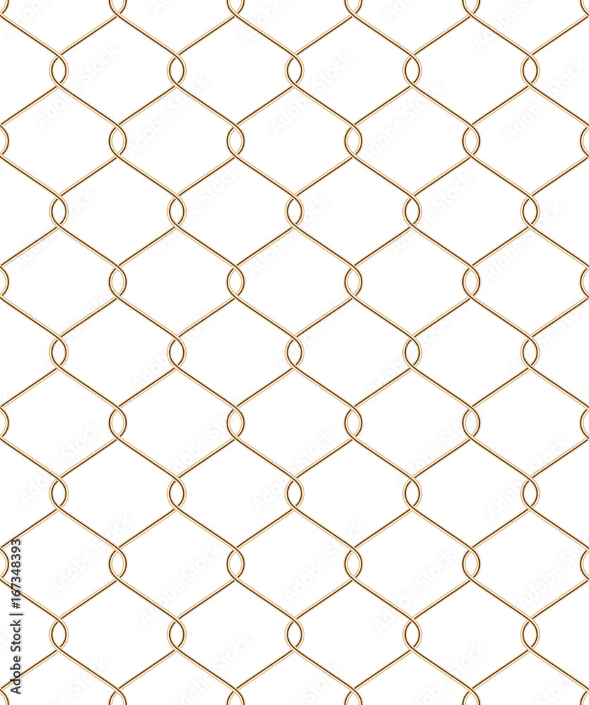 Fototapeta premium Golden wire seamless mesh. EPS 10 vector