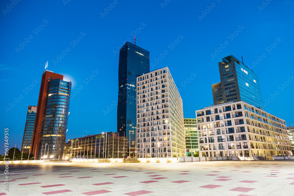Fototapeta premium Skyscrapers and modern architecture in Vienna Austria