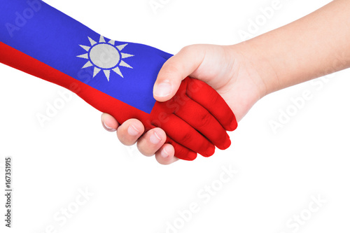 Handshake between a child and Taiwan