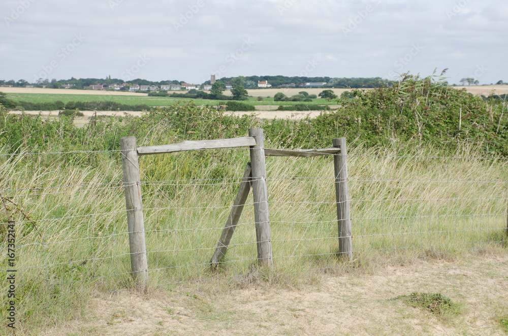 Fence structure by Essex coast