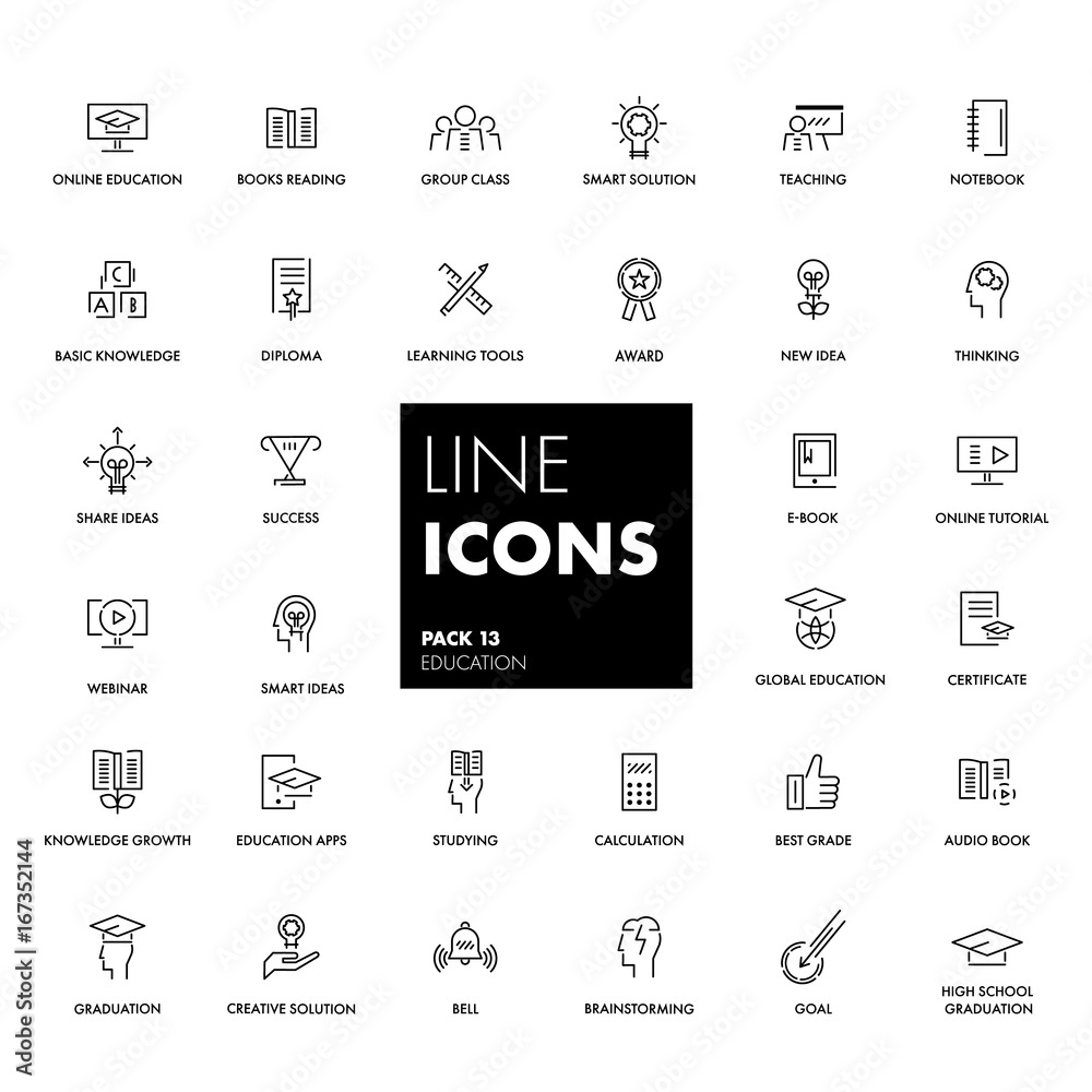 Line icons set. Education 