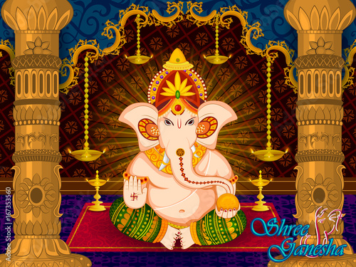 Happy Ganesh Chaturthi festival celebration of India