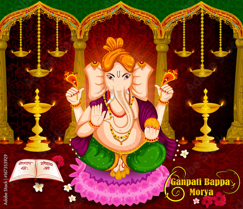 Happy Ganesh Chaturthi festival celebration of India