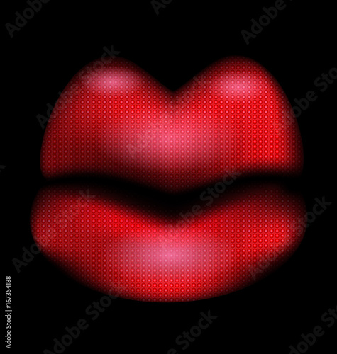 dark and abstract red lips