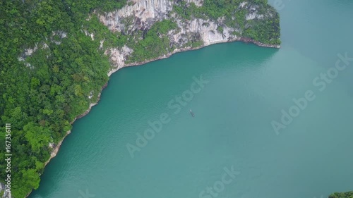 All-around looking Cheow Lan Lake from above, Mountain hills