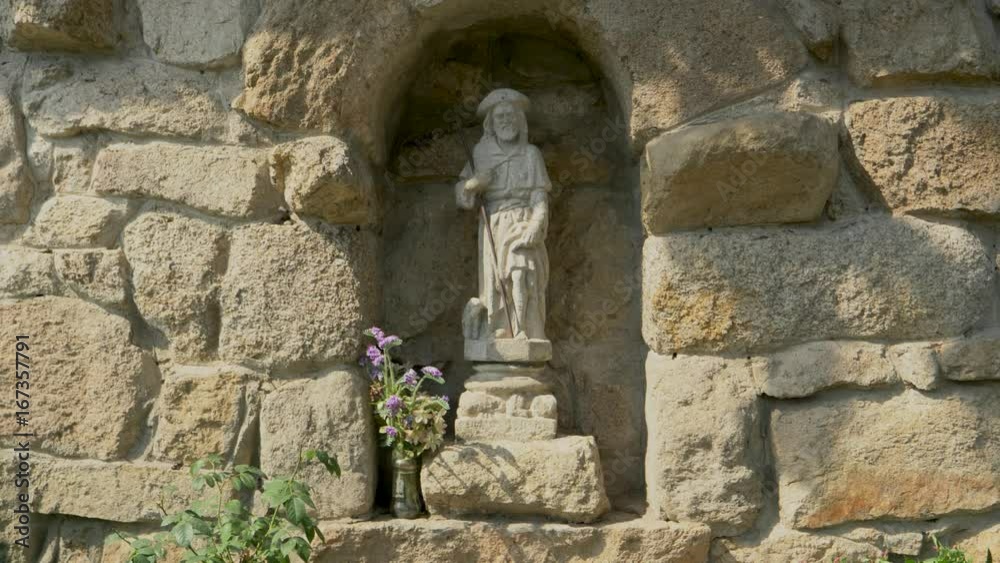 Sculpture at the entrance to a church of the seventeenth century Sculpture at the entrance to a church of the seventeenth century