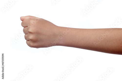 Close up of a child's clenched fist