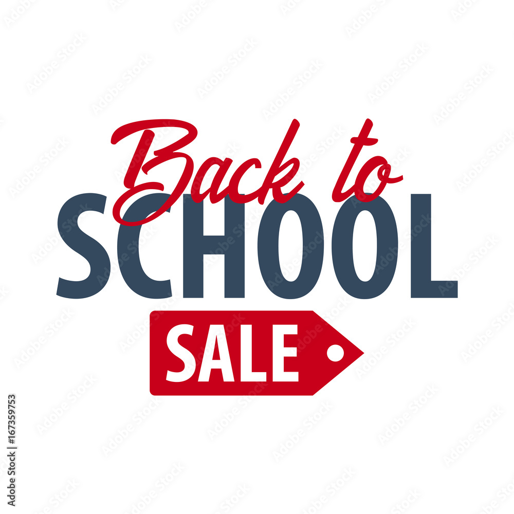 Back to School logo or emblem. Sale and Best offers. Vector illustration.