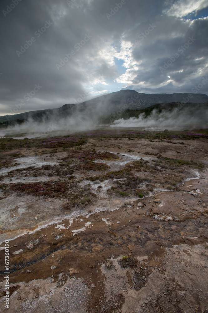 Geysir geothermal area on the Golden circle in south west Iceland Geysir geothermal area on the Golden circle in south west Iceland