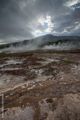 Geysir geothermal area on the Golden circle in south west Iceland