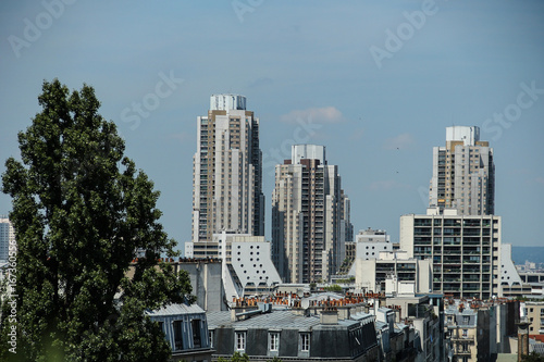 Roofs and chimneys of the buildings in Paris, France