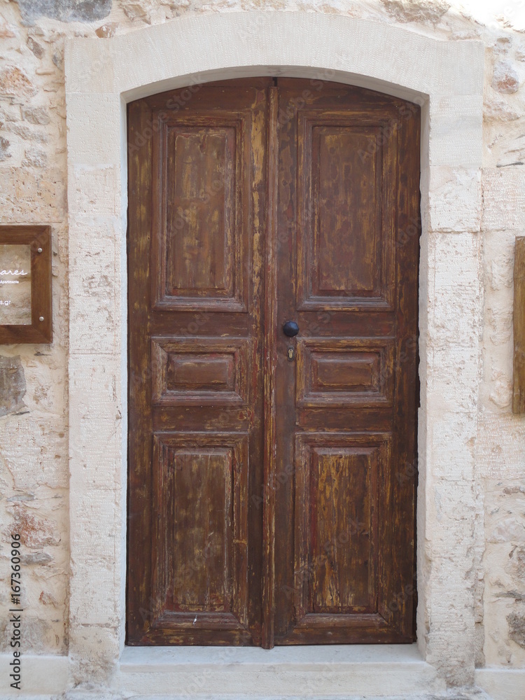 Wooden door in Greece