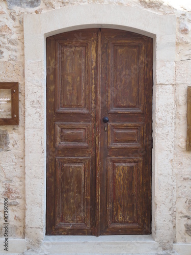 Wooden door in Greece