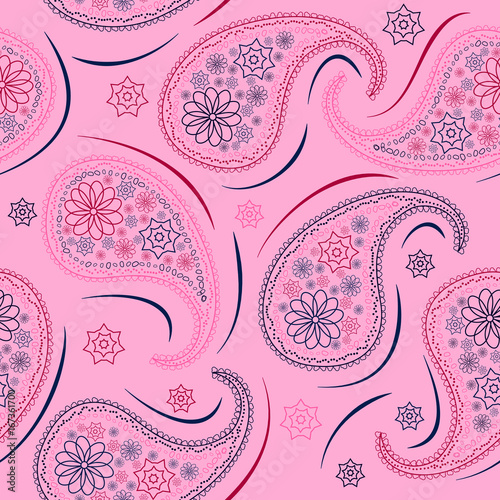 Paisley repeated background for wallpapers, banners and covers