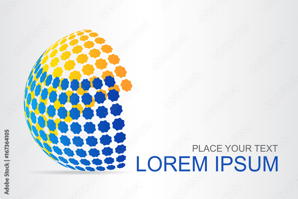 Logo stylized spherical surface with abstract shapes Logo stylized spherical surface with abstract shapes