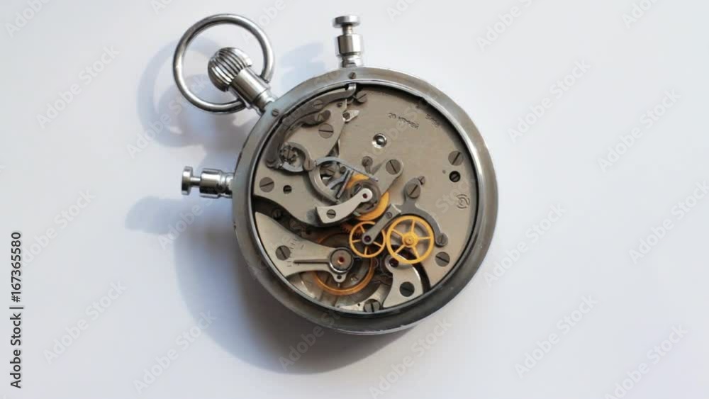 The Mechanism Stopwatch Closeup The Mechanism Stopwatch Closeup