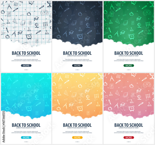 Back to School background. Education banner. Vector illustration.