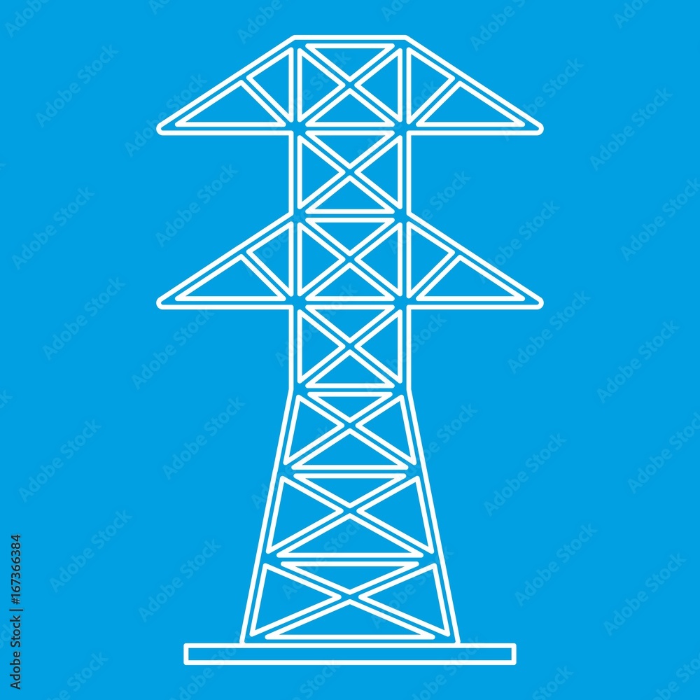 Electric tower icon, outline style Electric tower icon, outline style