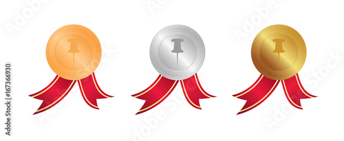 Stecknadel - Bronze, Silber, Gold Medaillen