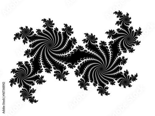 Monochrome, black and white graphics.