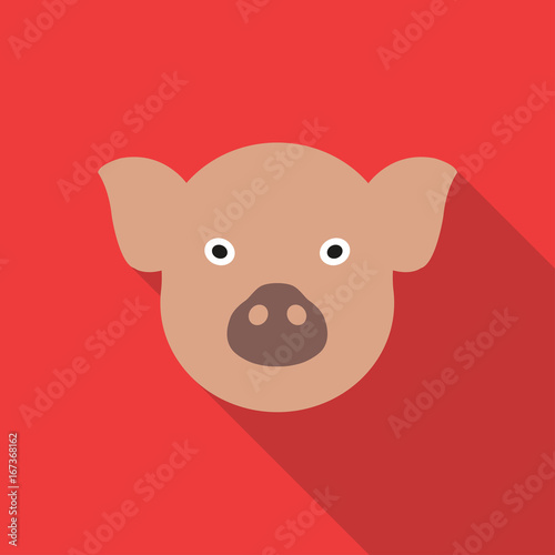Pig head or face icon. Farm animal symbol. Vector illustration.