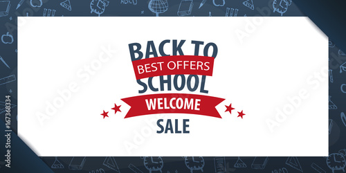 Back to School background. Education banner. Vector illustration.