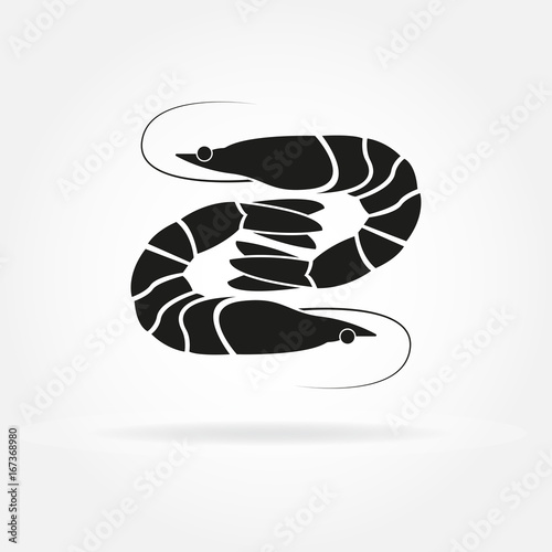 Shrimp icon. Vector illustration.