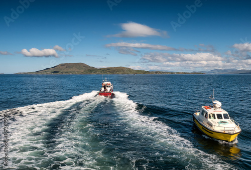 Canvas Print Clare Island seen from Roonah Quay in county Mayo, Ireland