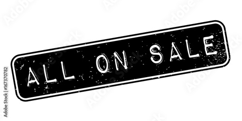 All On Sale rubber stamp. Grunge design with dust scratches. Effects can be easily removed for a clean, crisp look. Color is easily changed.