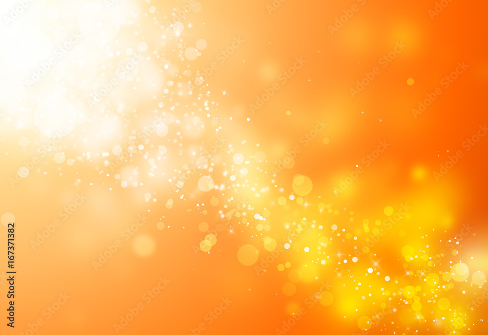 Gold glitter sparkles rays lights bokeh Festive Christmas Elegant abstract background.