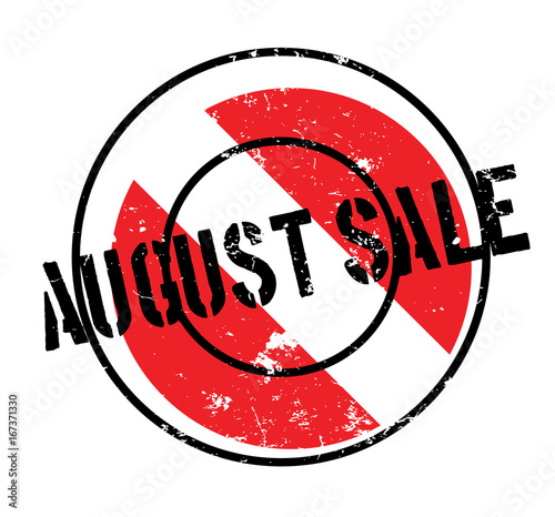 August Sale rubber stamp. Grunge design with dust scratches. Effects can be easily removed for a clean, crisp look. Color is easily changed.