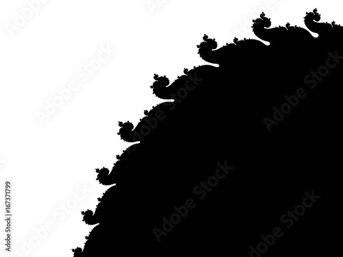 Monochrome, black and white graphics.