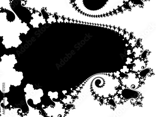 Monochrome, black and white graphics.