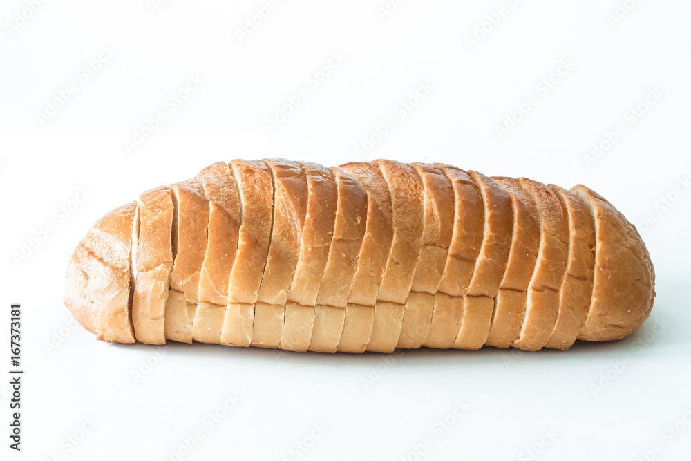 Sliced loaf on a white background Sliced loaf on a white background
