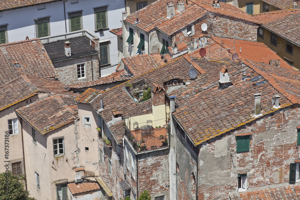 Toskana -Impressionen von Lucca, gesehen vom Torre Guinigi