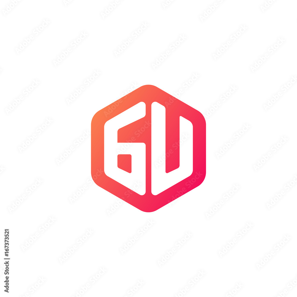 Initial letter gu, rounded hexagon logo, gradient red orange colors
Initial letter gu, rounded hexagon logo, gradient red orange colors